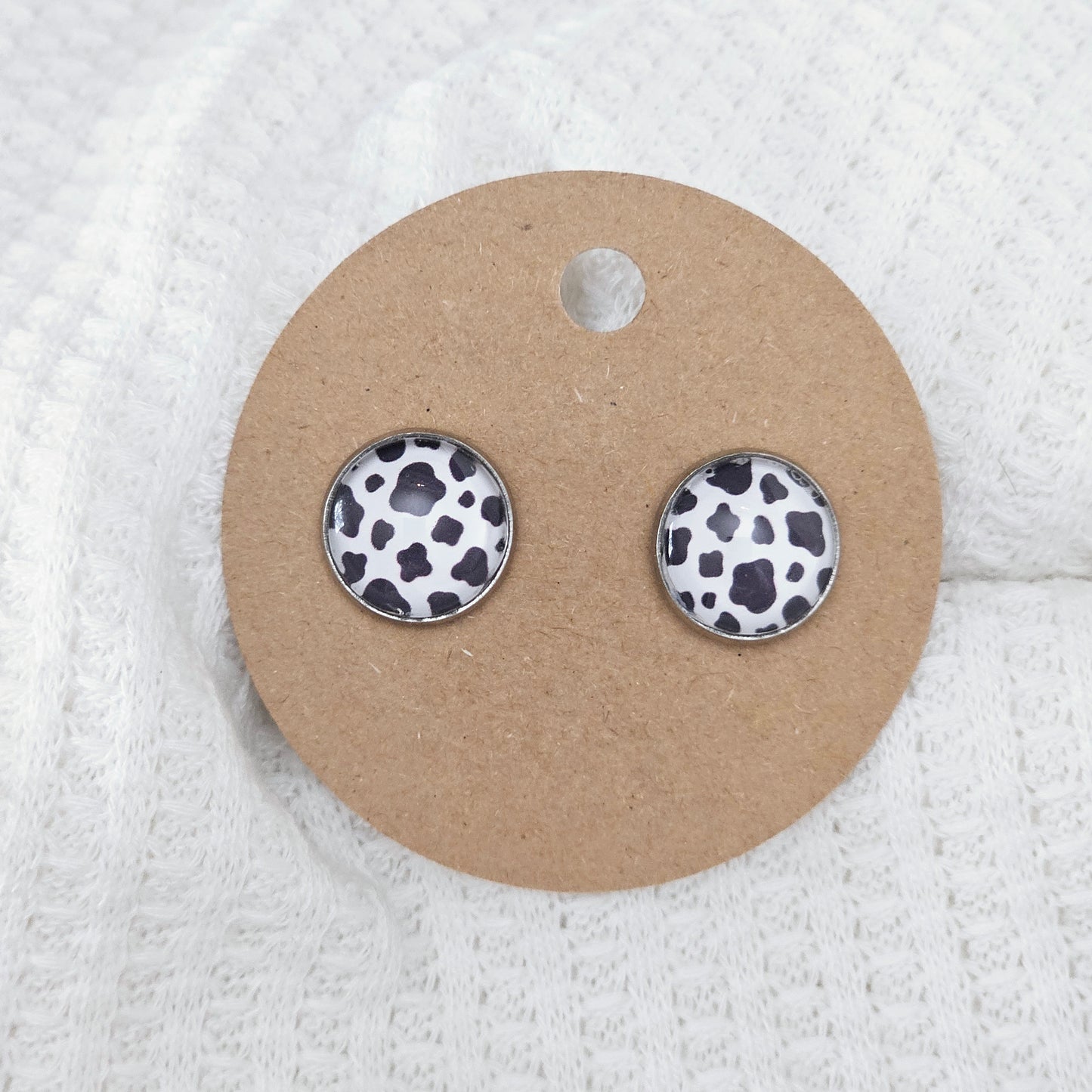 Cow print earrings