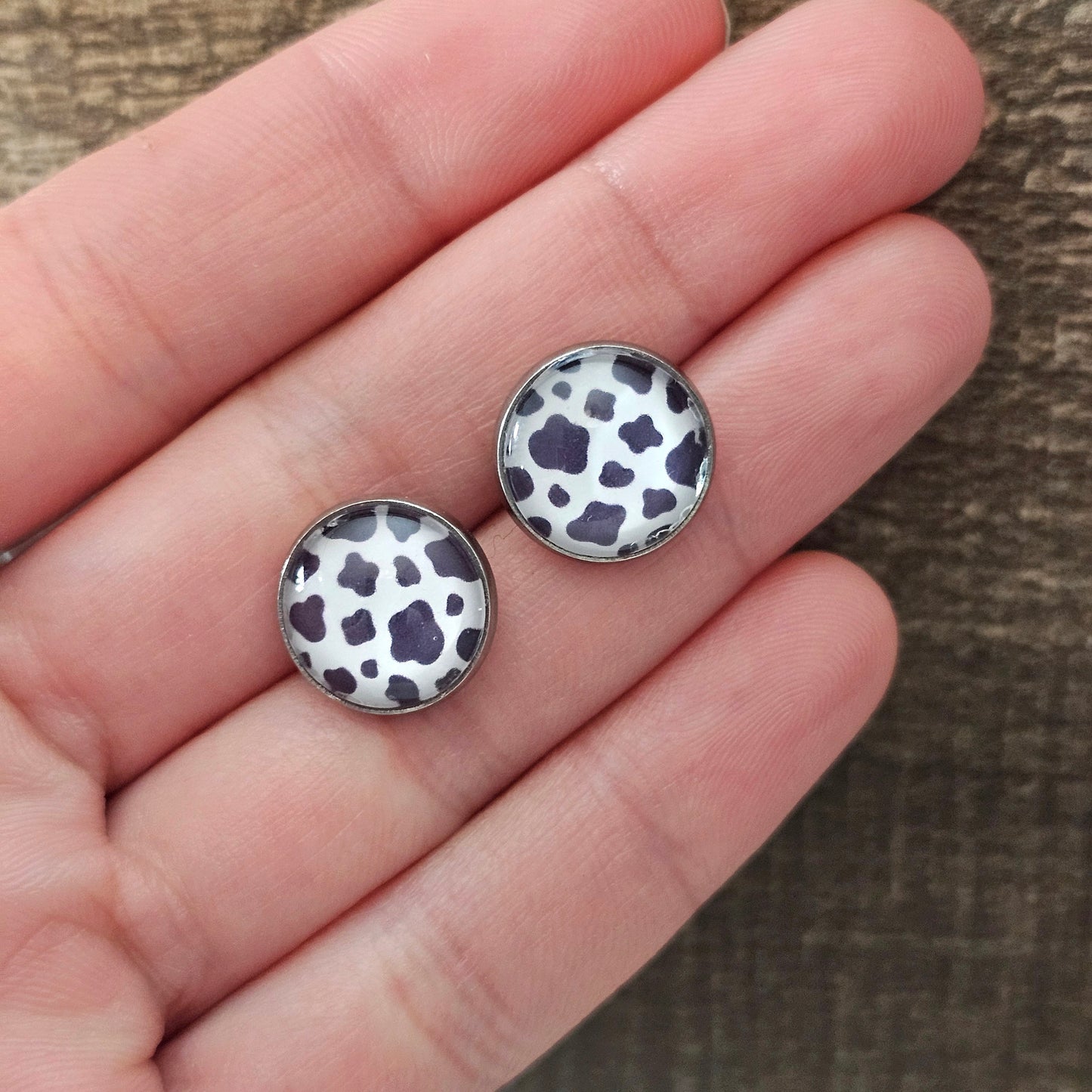 Cow print earrings