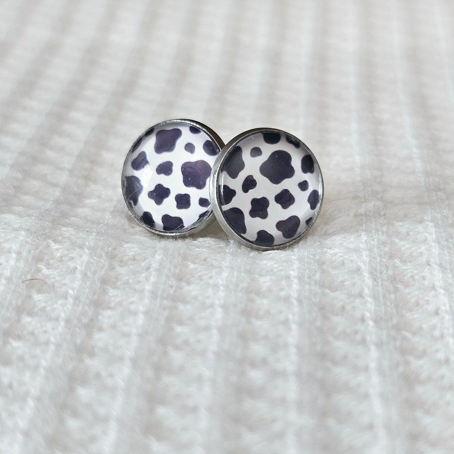 Cow print earrings