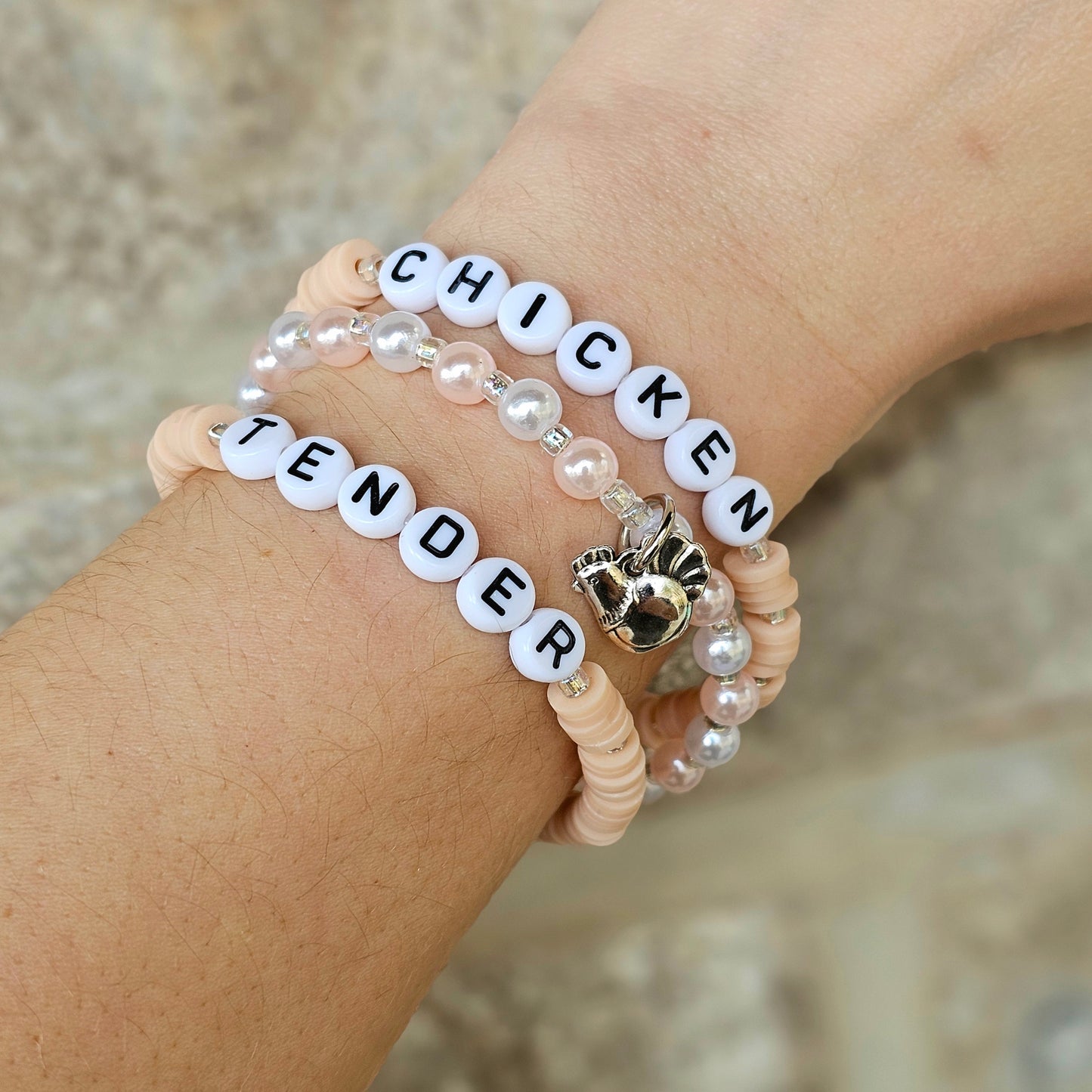 Chicken Tender bracelet stack