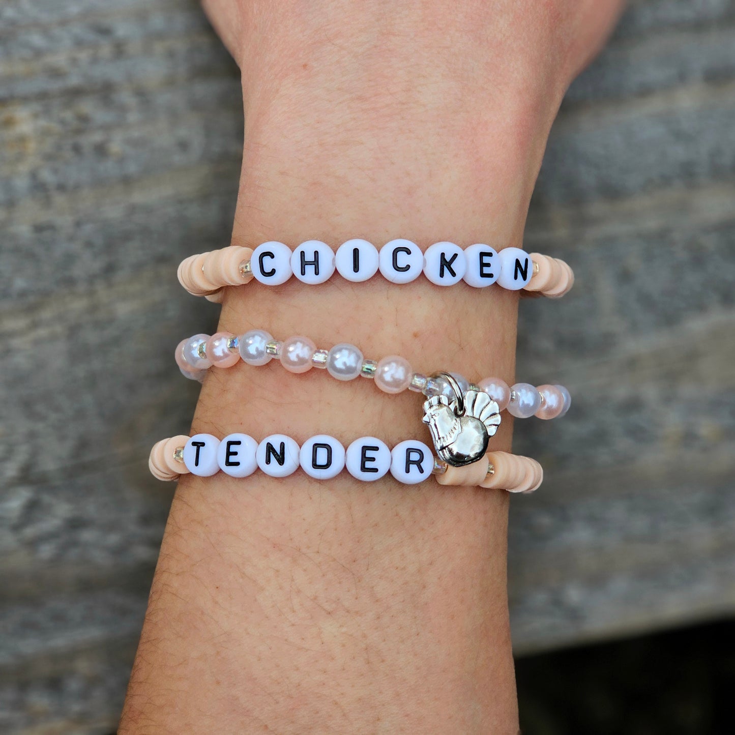 Chicken Tender bracelet stack