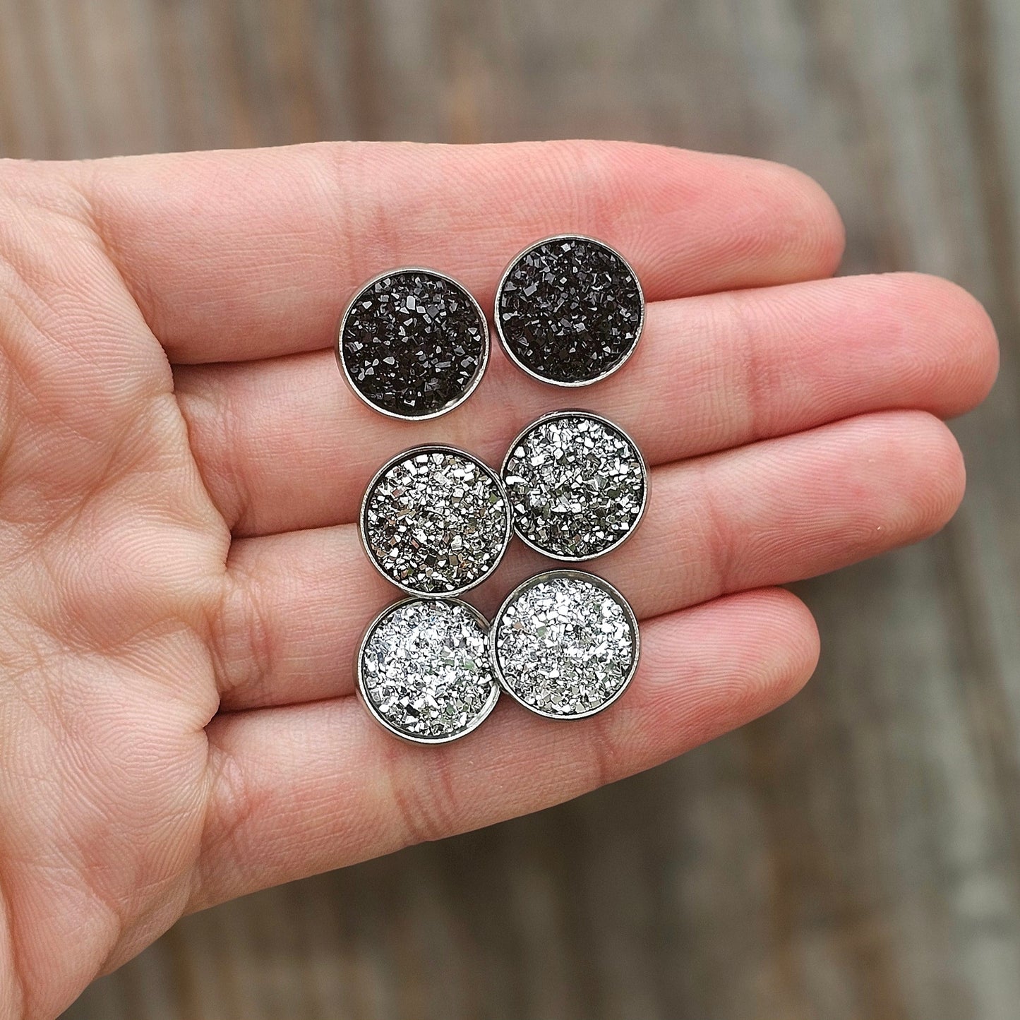 Druzy stud earrings