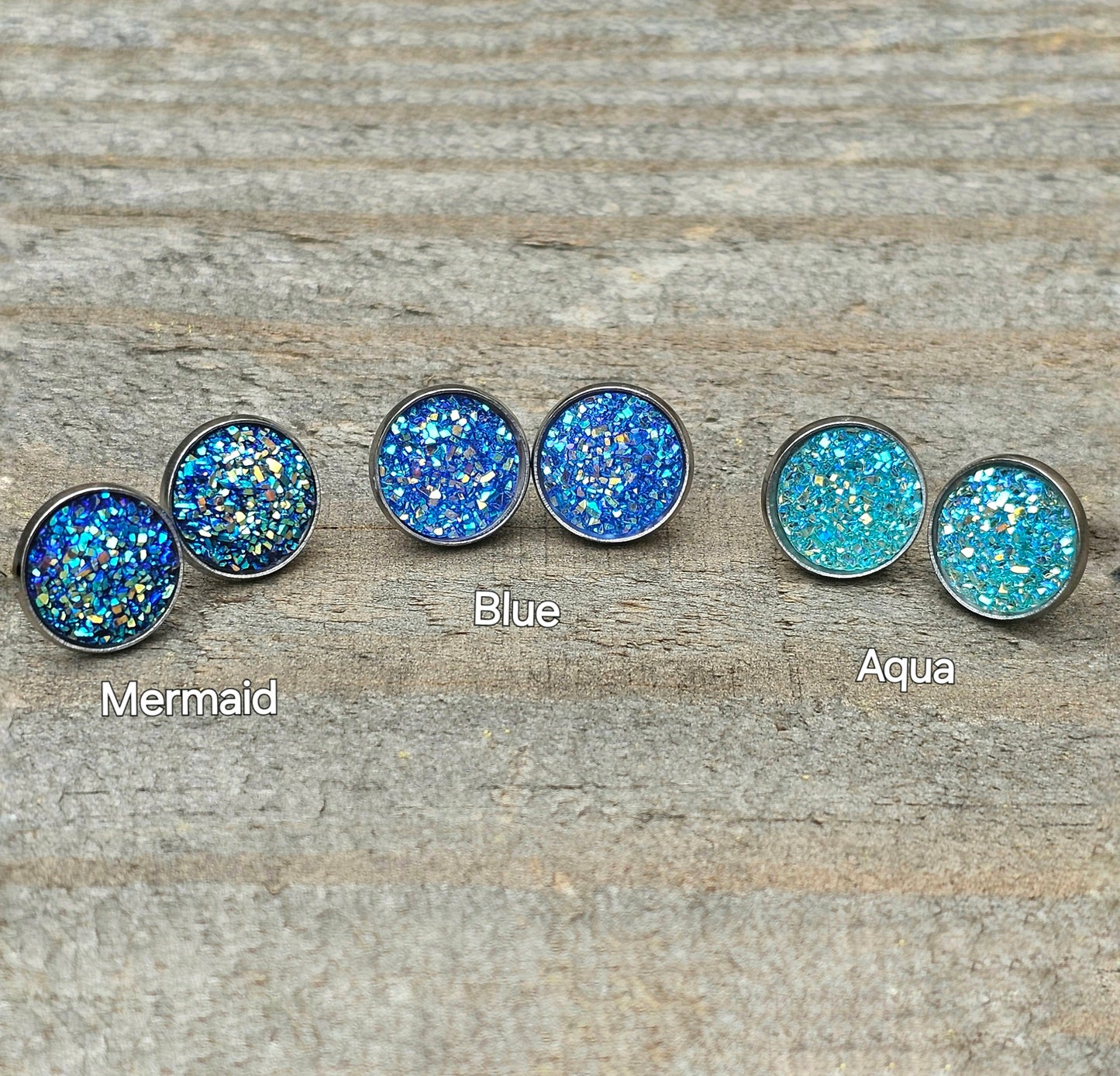 Druzy stud earrings