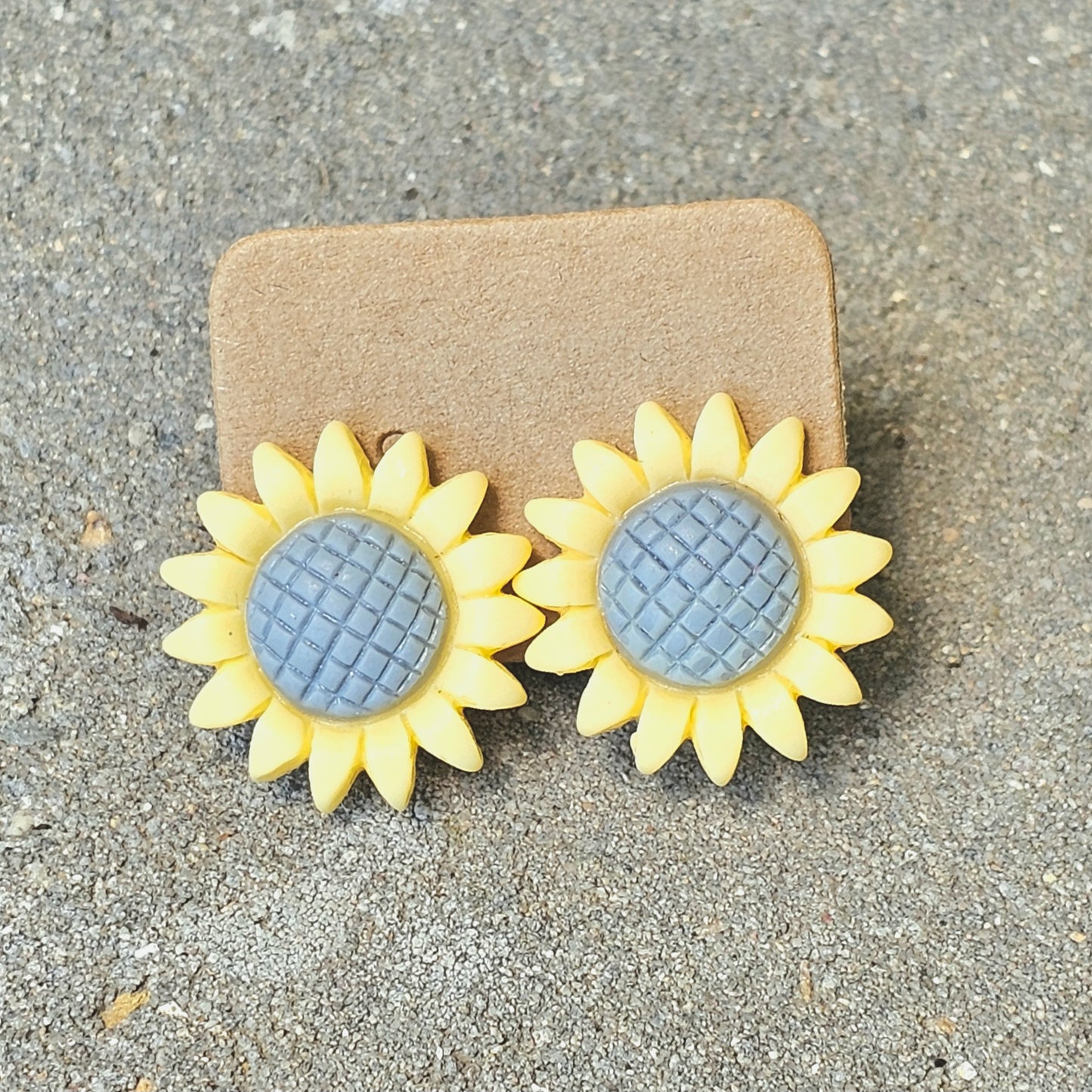 Sunflower clip on earrings