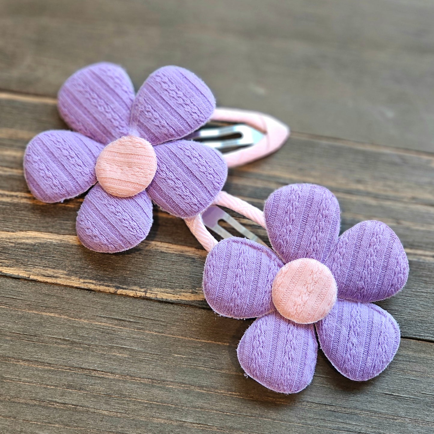 Purple flower snapclip set