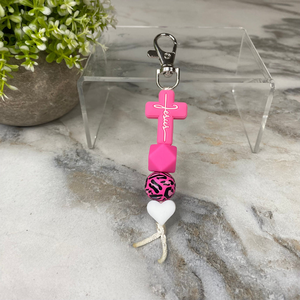 Keychain - Silicone Bead - Religious - Jesus