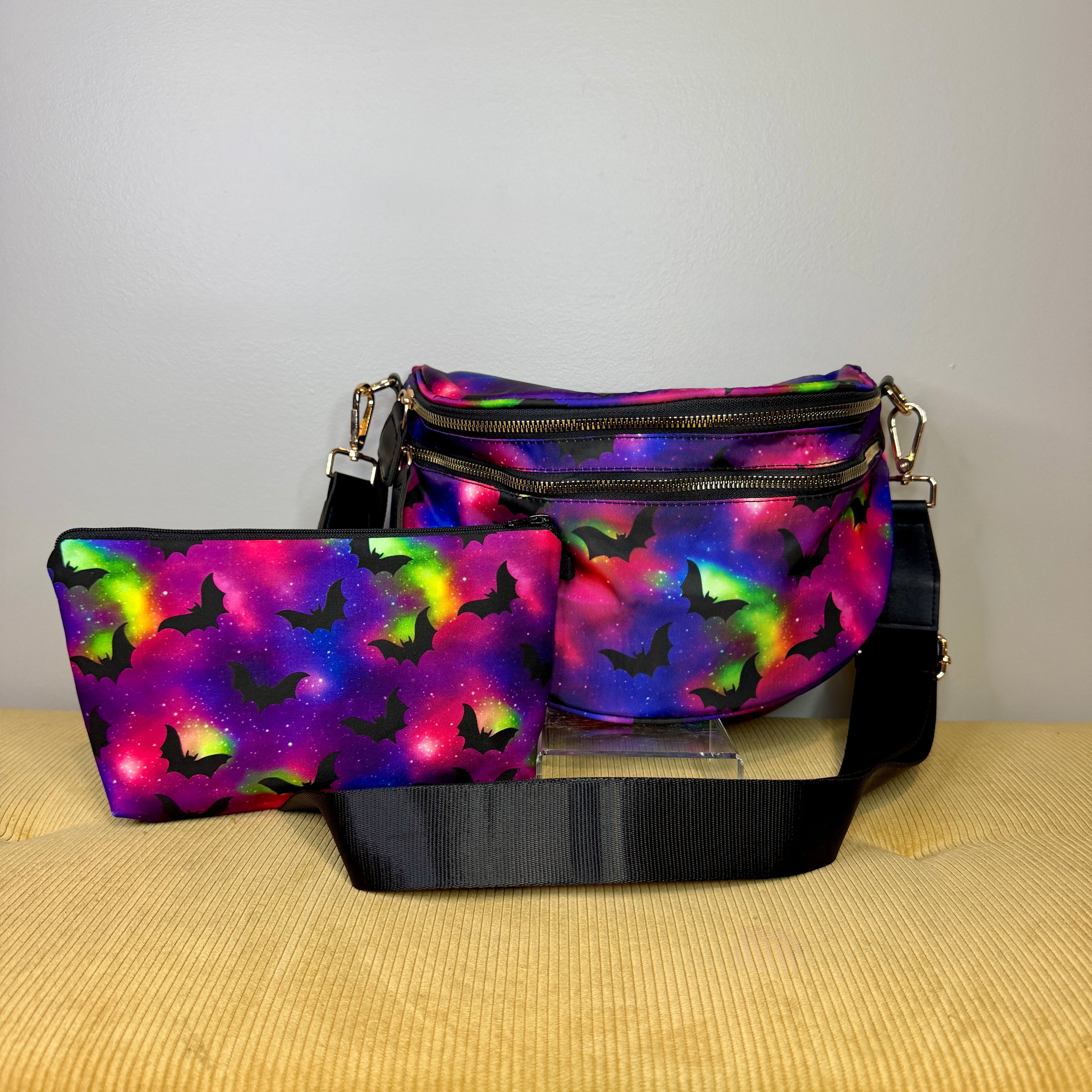 Bundled Set - Roni & Pouch - Halloween Fall Galaxy Bat