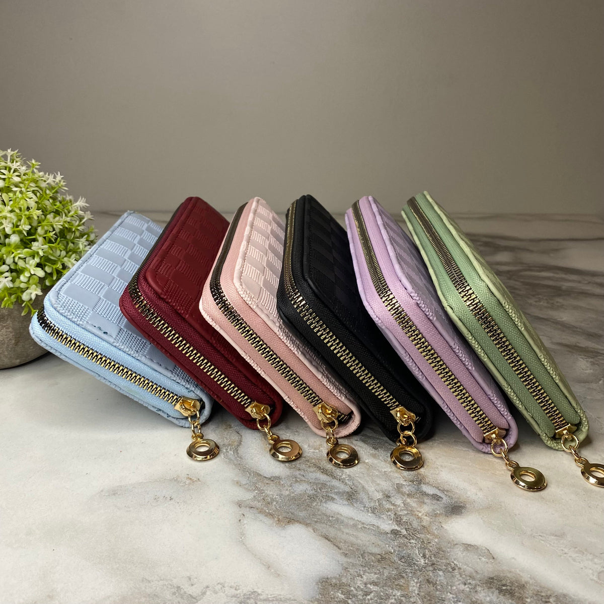 Wallet - Faux Leather - Checkered