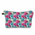 Pouch - Floral Pink Blue Cream