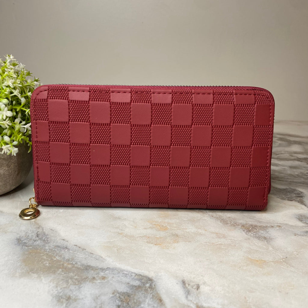 Wallet - Faux Leather - Checkered