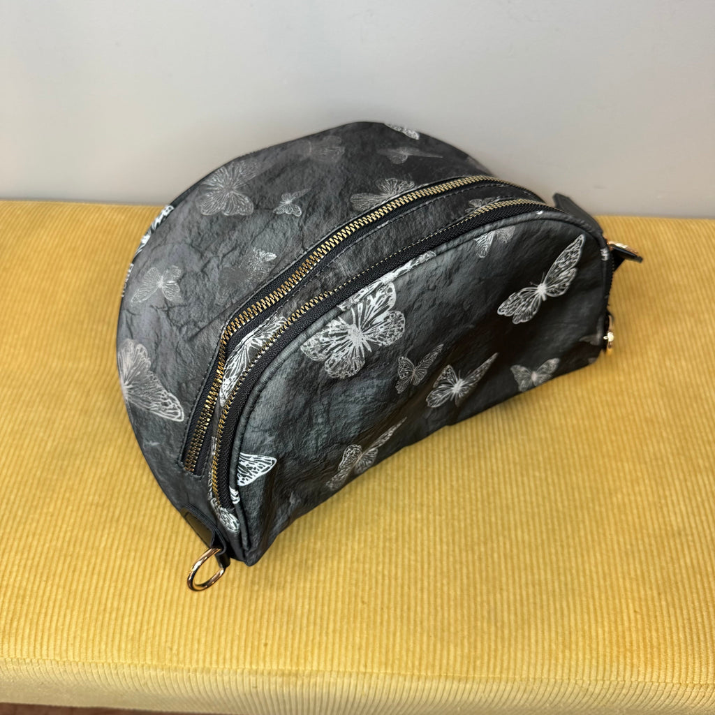 The Roni Nylon Crossbody - Grey Butterfly