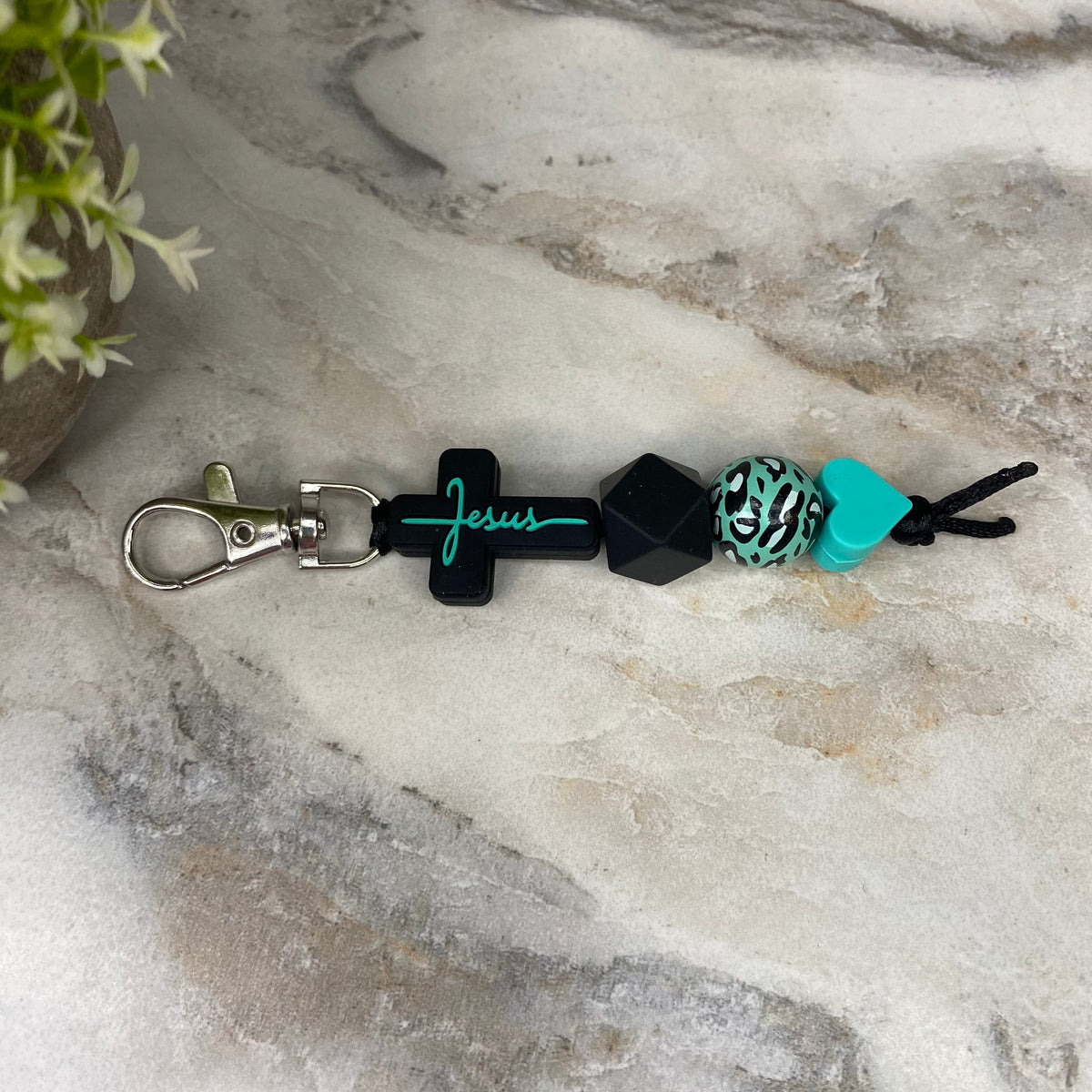 Keychain - Silicone Bead - Religious - Jesus