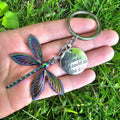 Dragonfly she believed keychain