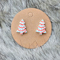 Sprinkle cake tree earrings