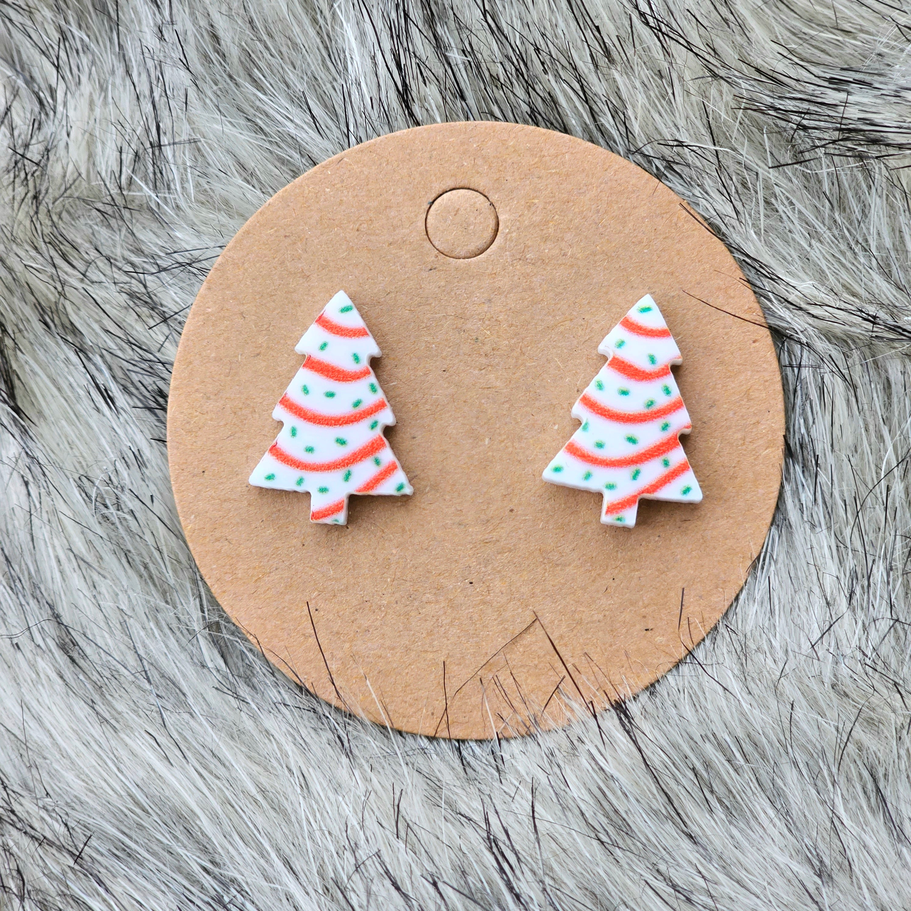 Sprinkle cake tree earrings