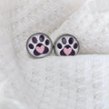 Paw print heart earrings