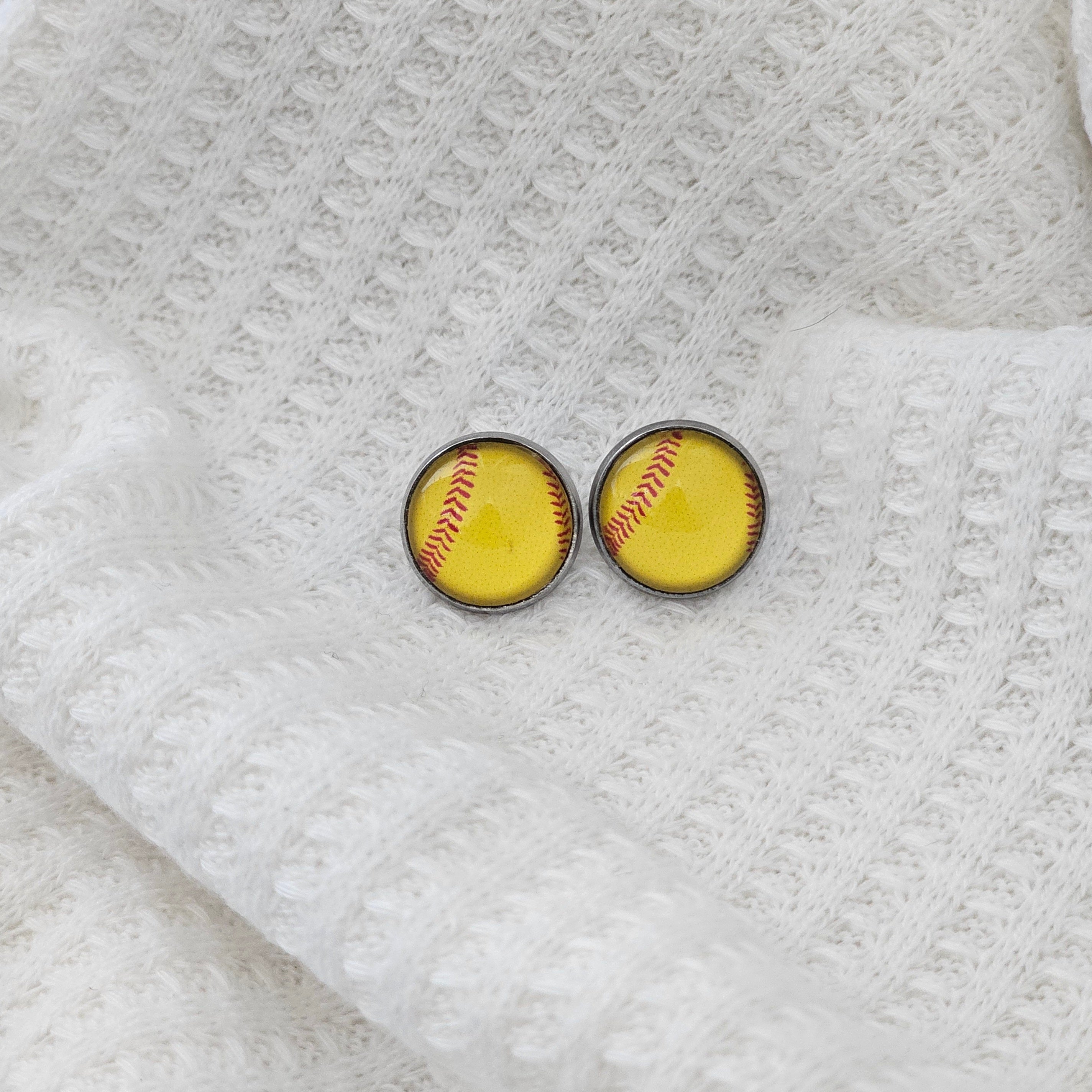 Softball earrings