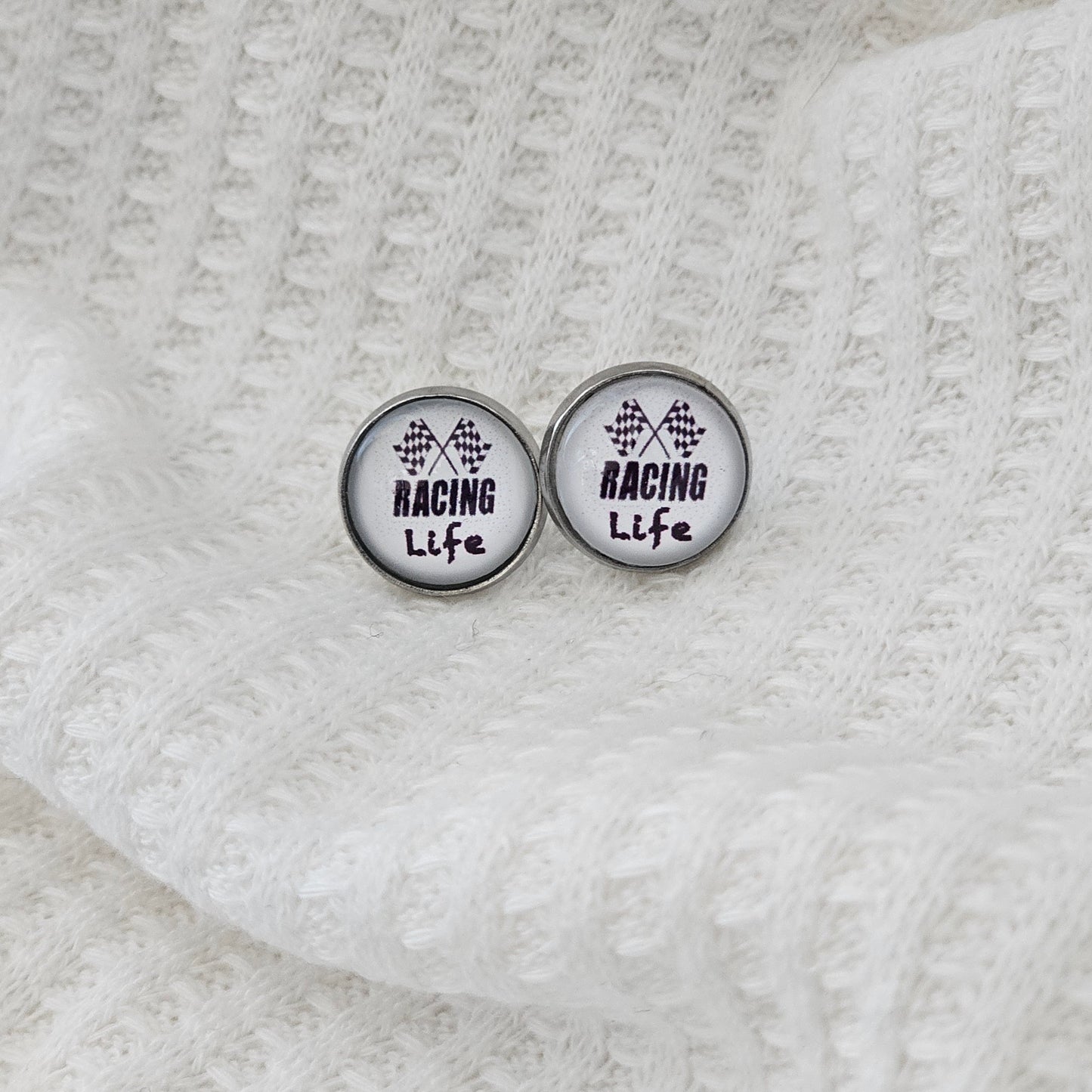 Racing life earrings