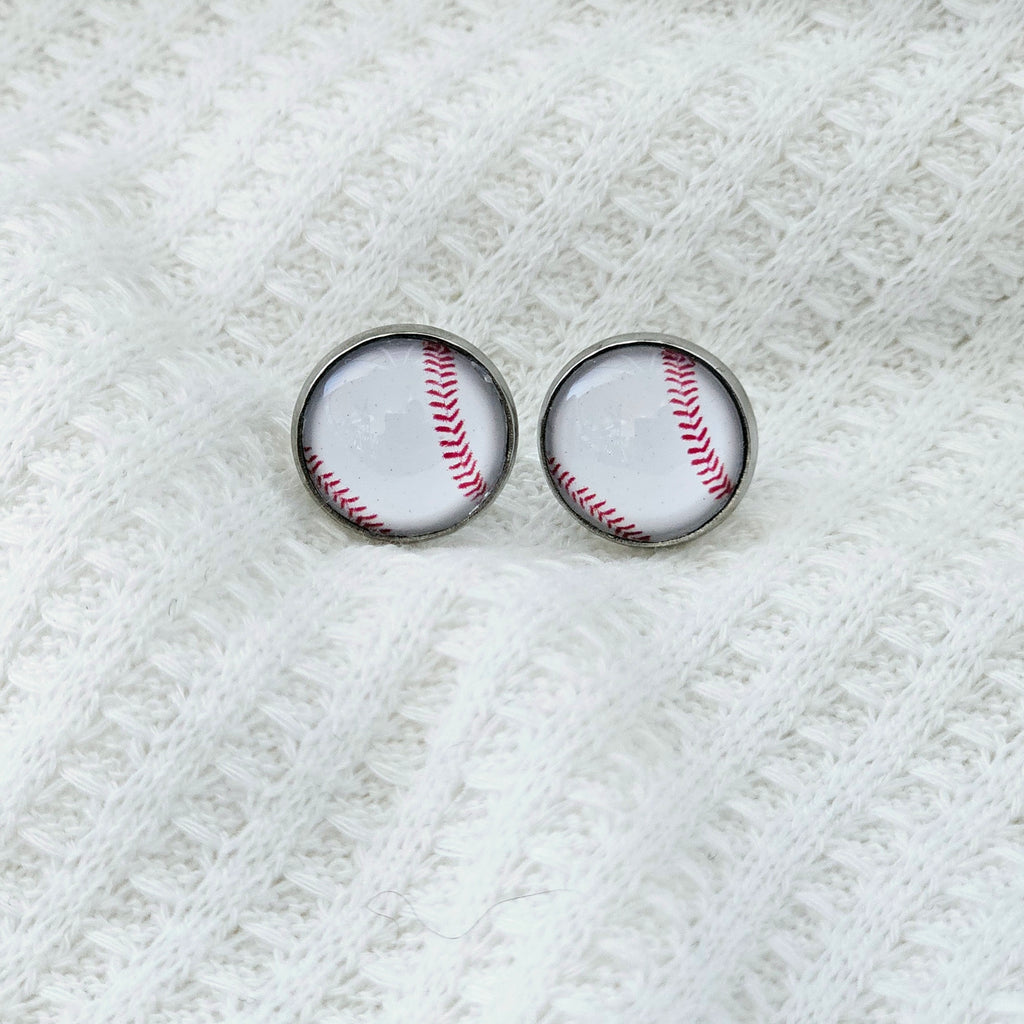 Baseball earrings
