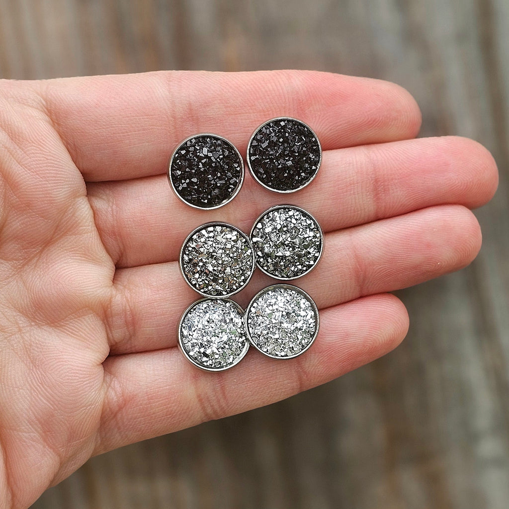 Druzy stud earrings