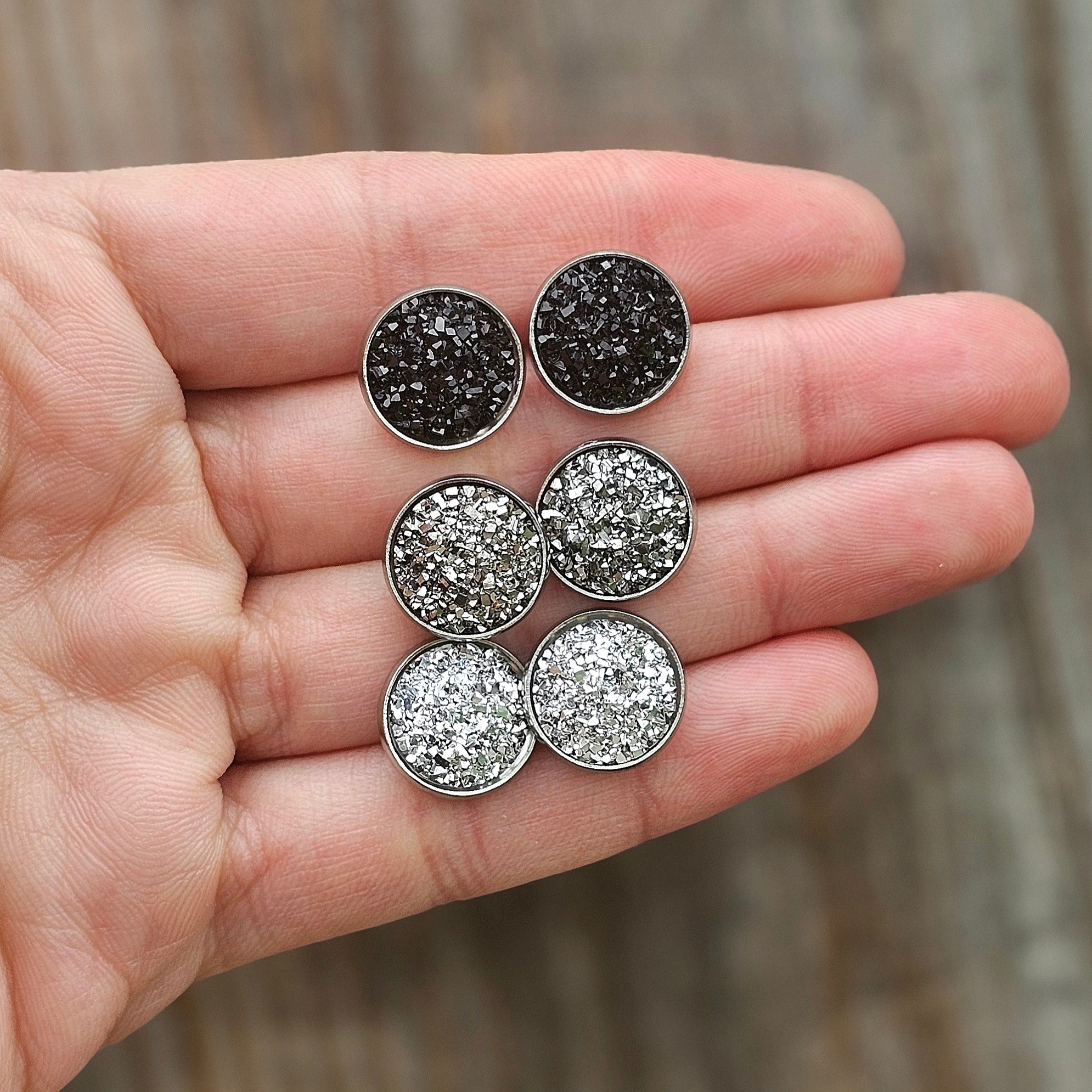 Druzy stud earrings
