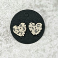 Cheetah heart earrings