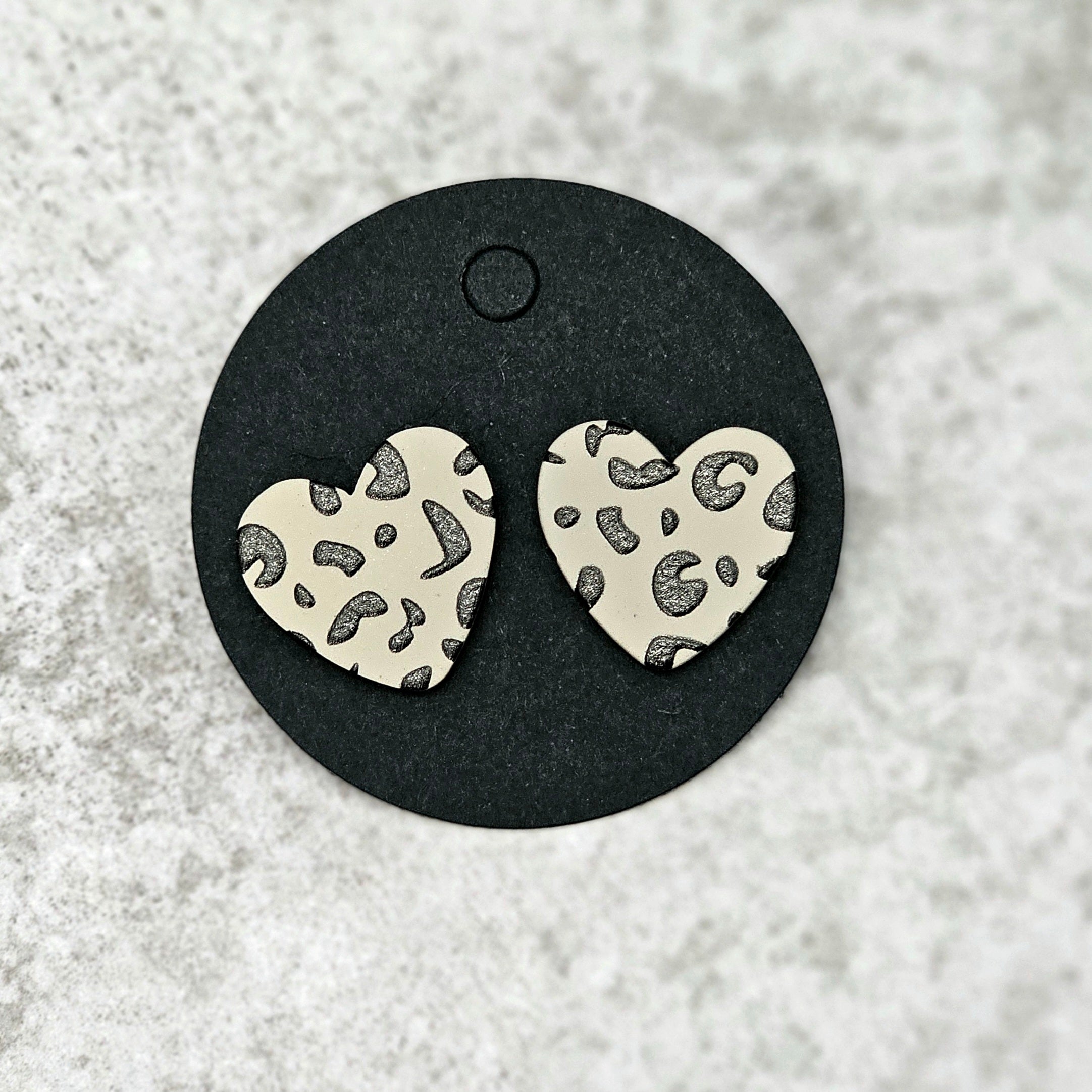 Cheetah heart earrings