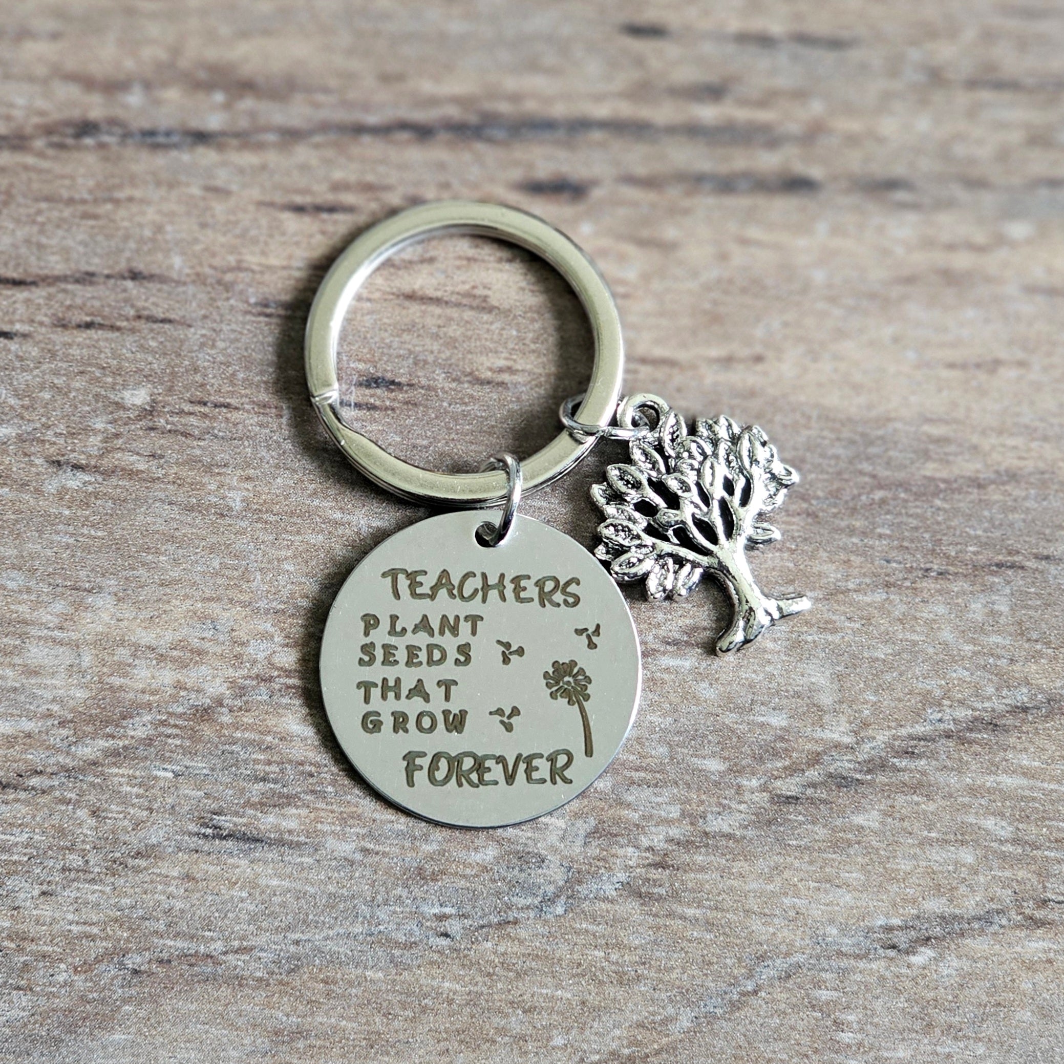 Teachers plant seeds keychain