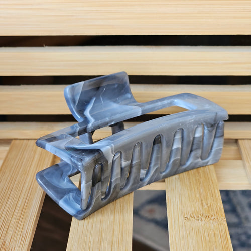 Claw clip large - grey marble