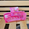 Claw clip large - pink marble