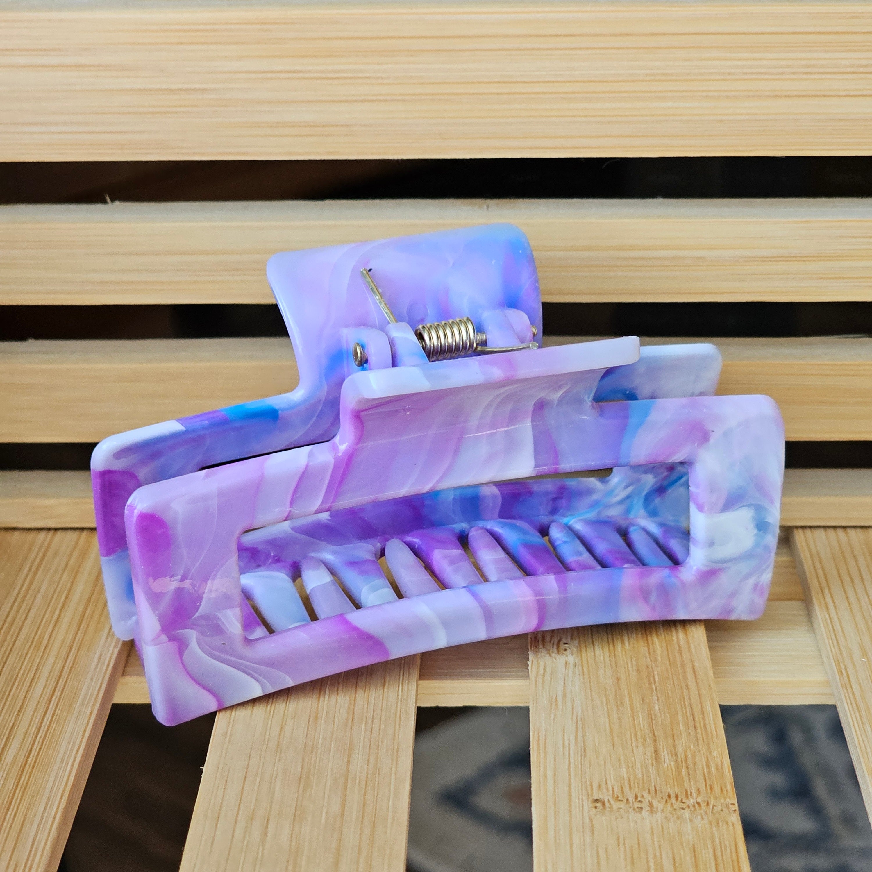Claw clip large - purple marble