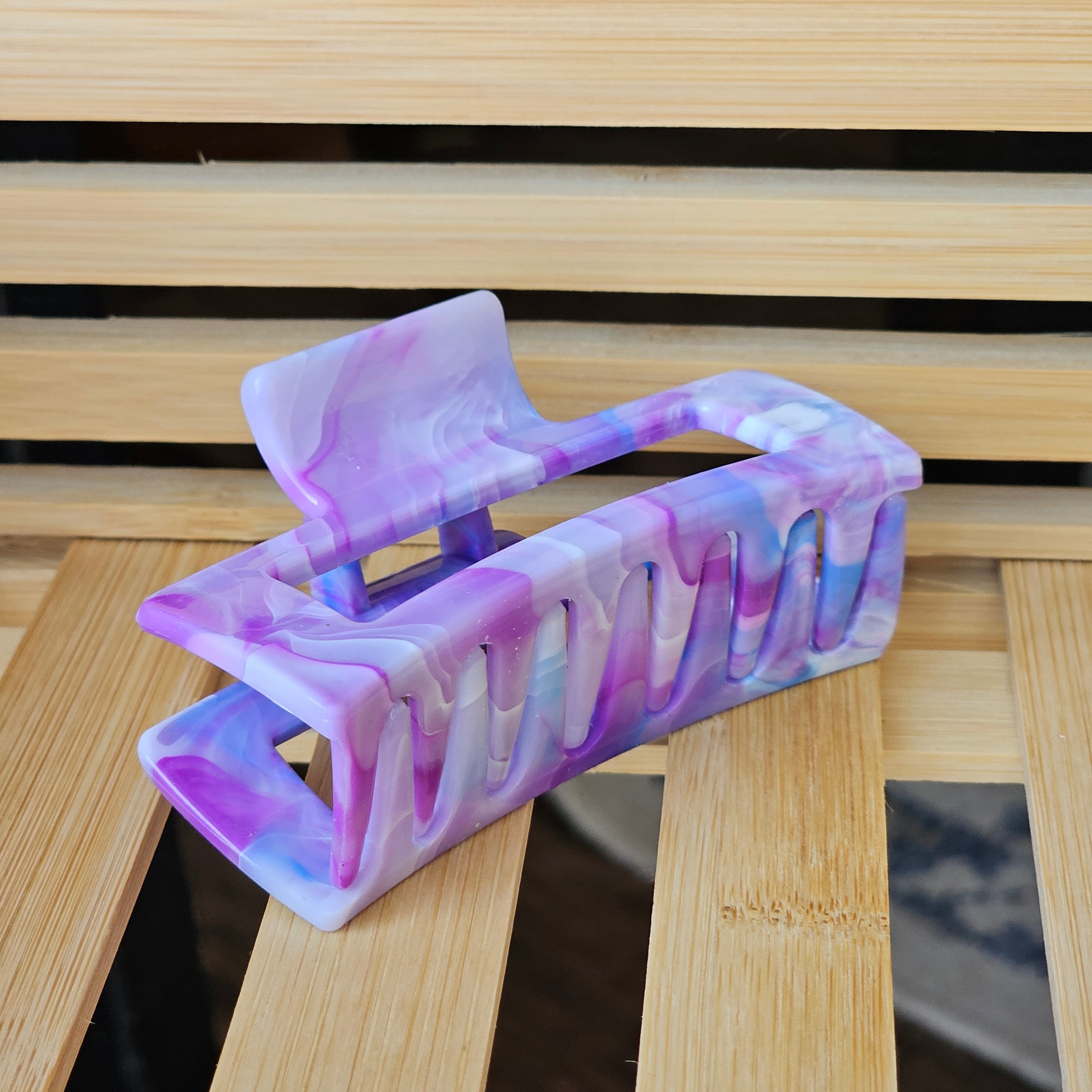 Claw clip large - purple marble