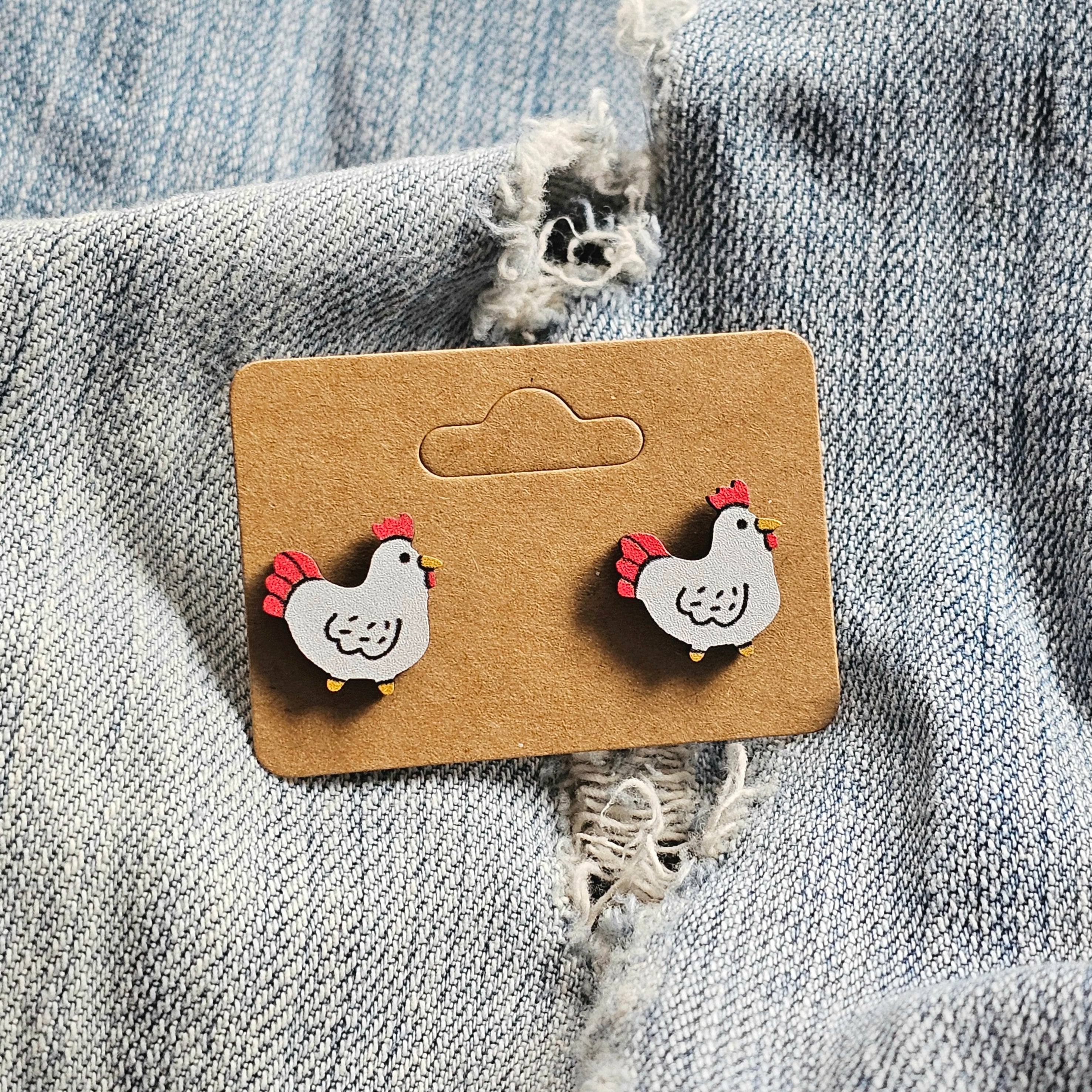 Chicken earrings