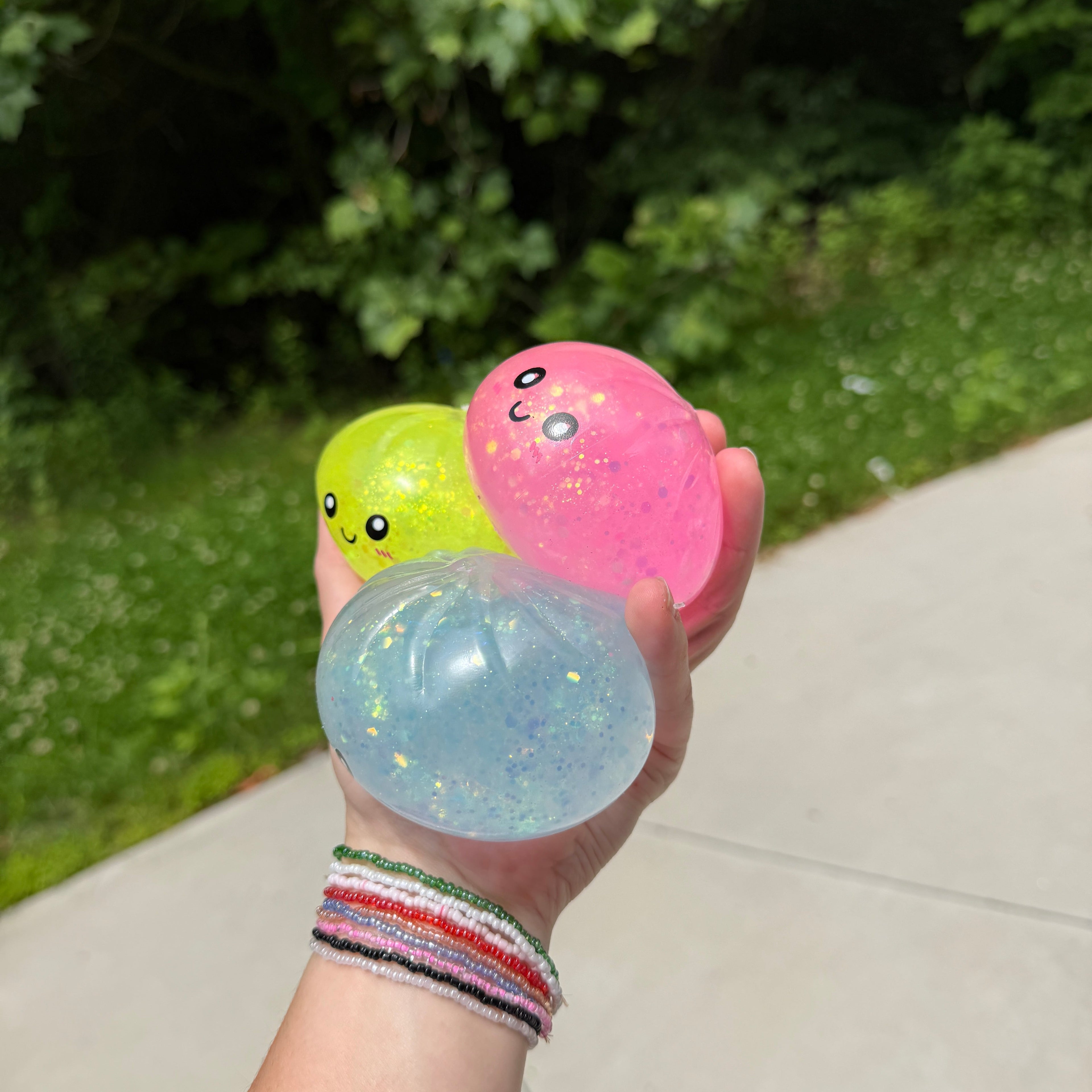 Squishy Toy - Viral Dumpling, Quick Squeeze Glitter - Yellow