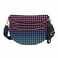 The Roni Nylon Crossbody - Plaid Ombre Black