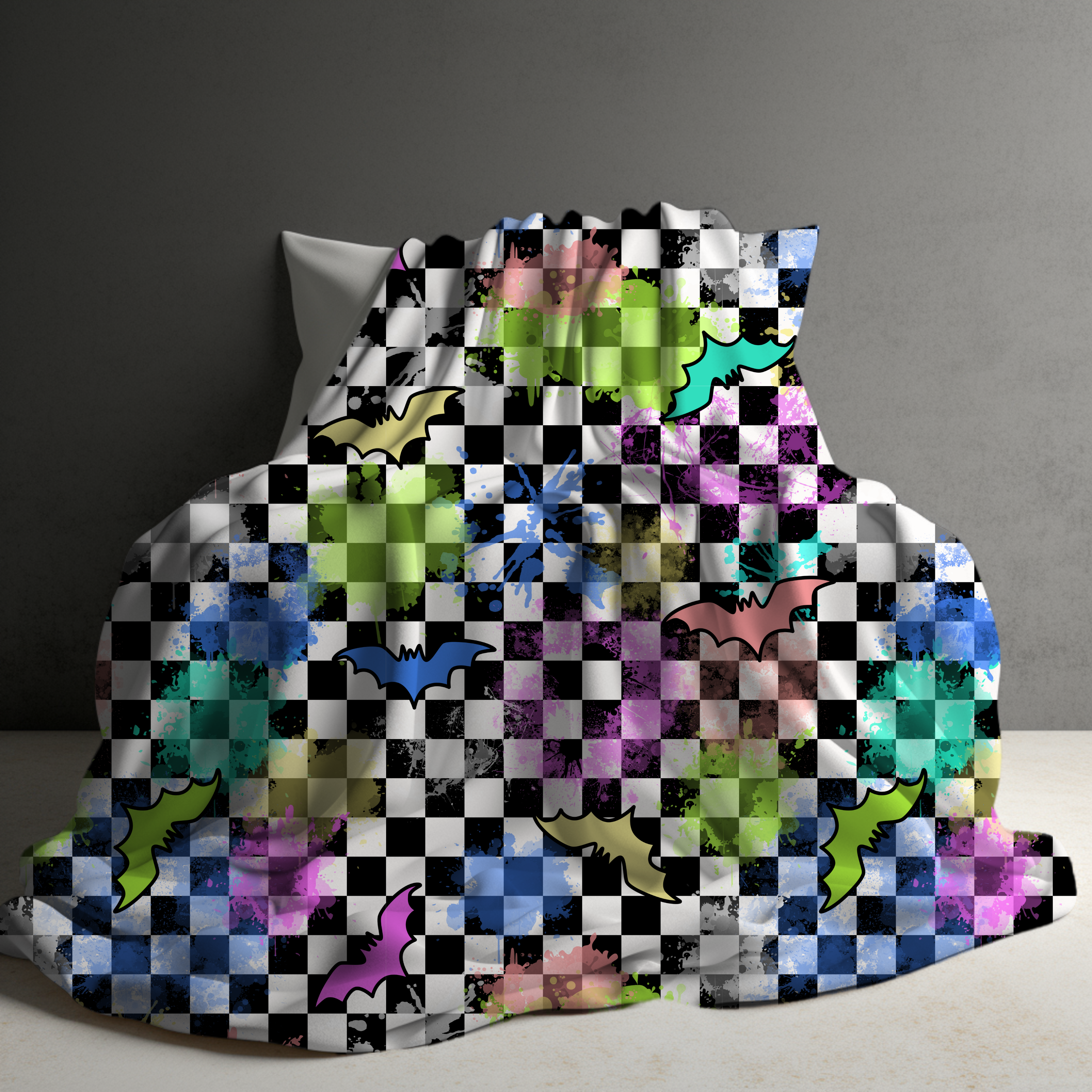 Blanket Halloween #24 - Rainbow Bat Checker - PREORDER