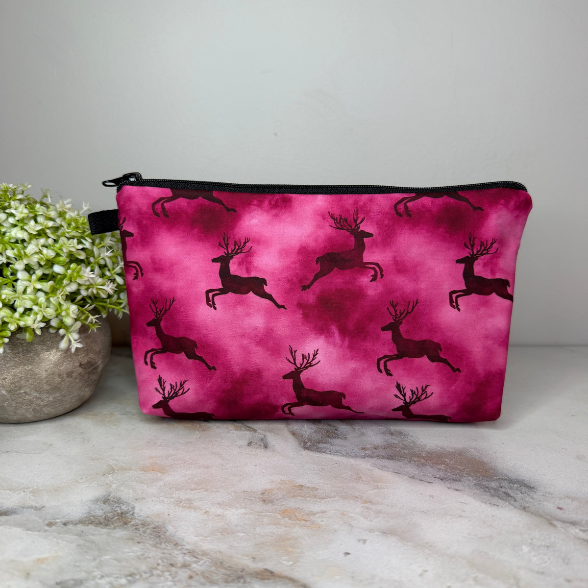 Pouch - Christmas - Reindeer Maroon