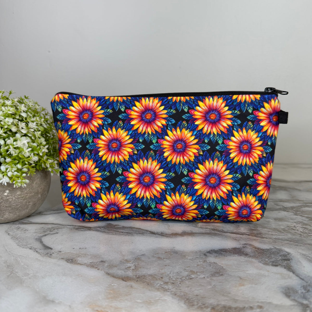 Pouch - Floral Rainbow Sunflower Kaleidoscope