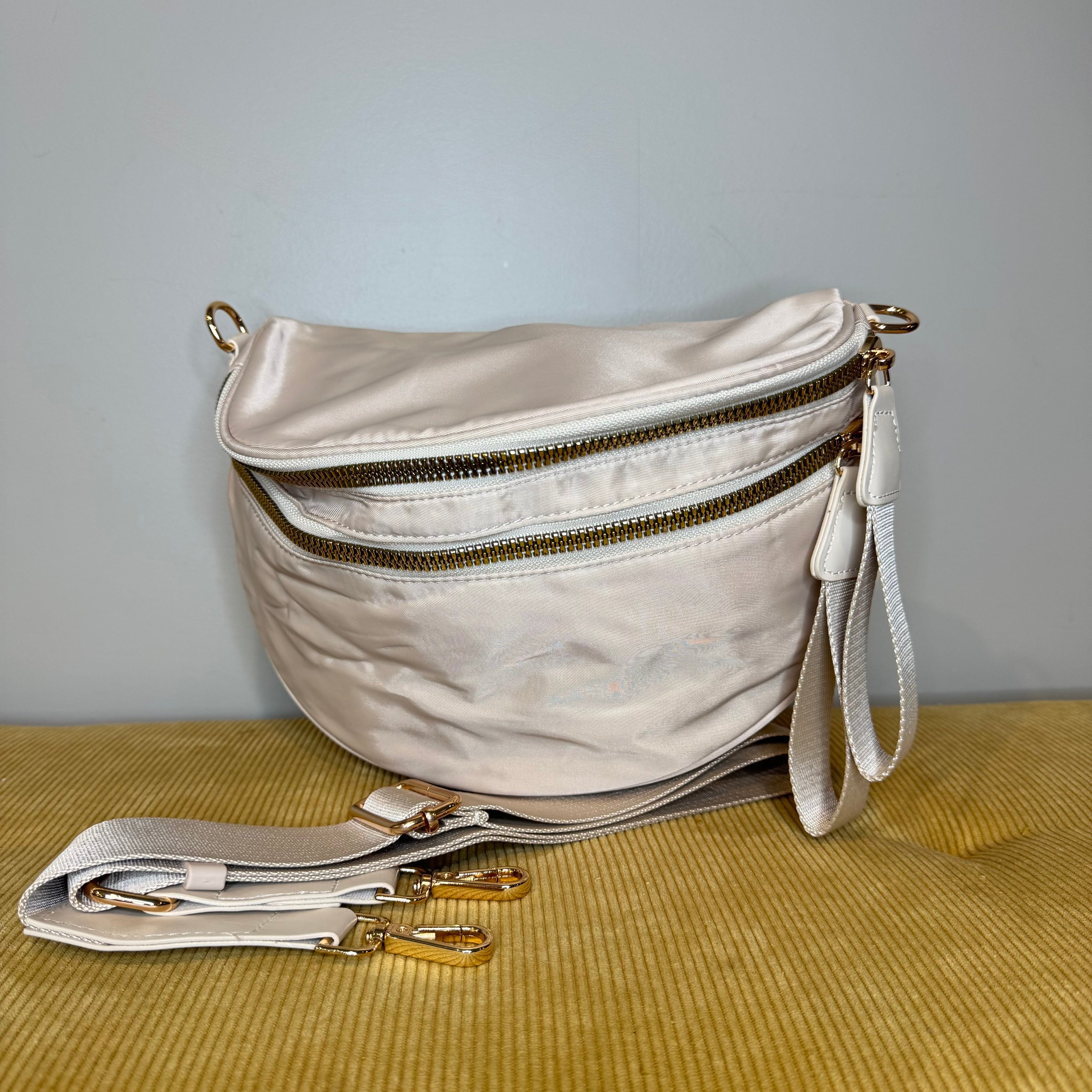 The Roni Nylon Crossbody - Solid Beige