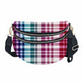 The Roni Nylon Crossbody - Plaid Ombre White