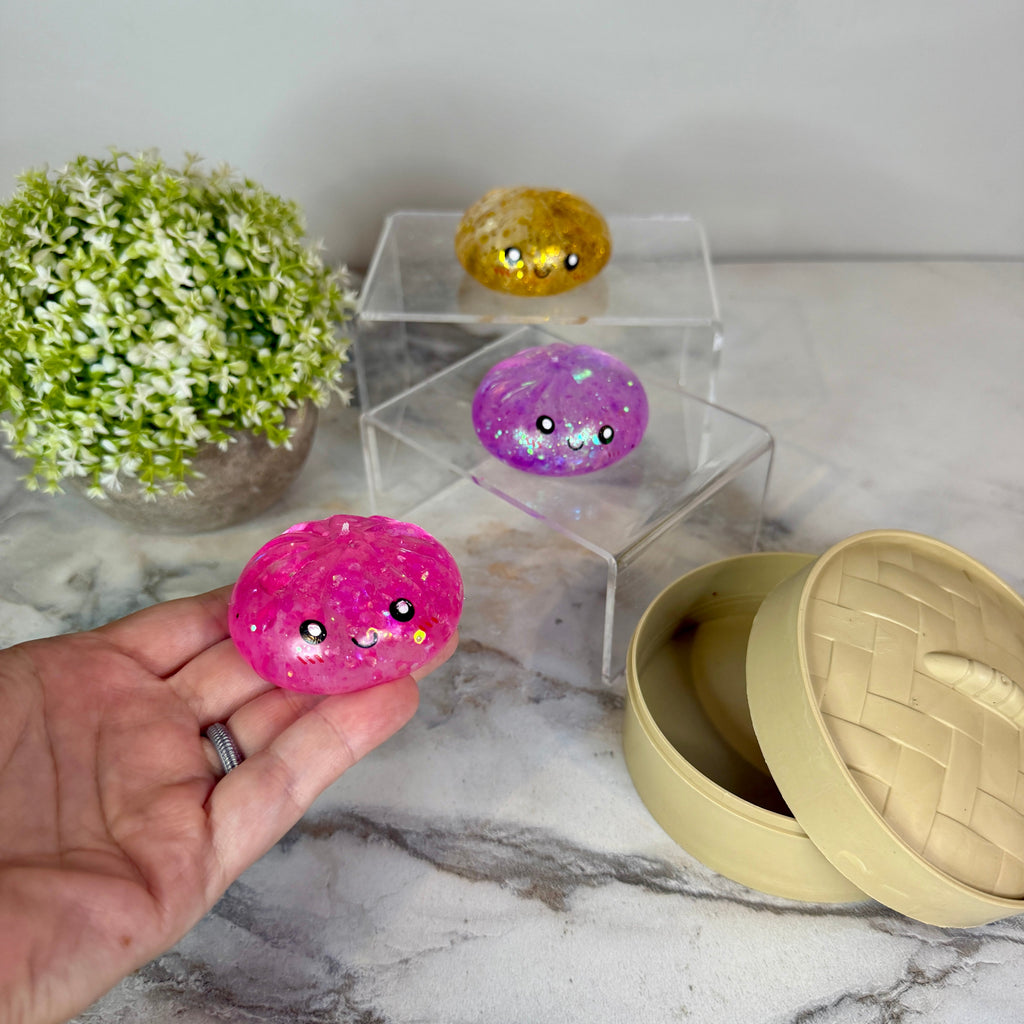 Squishy Toy - Mini Dumpling, Slow Rise Glitter - 3 PACK!