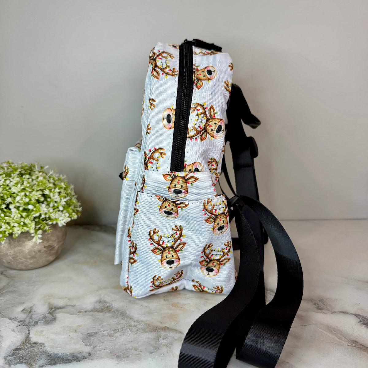 Mini Backpack - Christmas - Plaid Reindeer