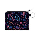 Mini Pouch - Halloween Fall - Neon Cat Outline