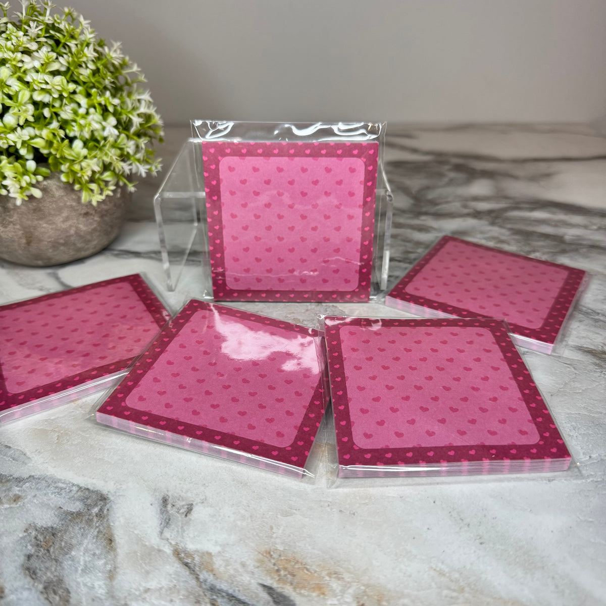The Sticky Note Collection - Maroon Pink Hearts