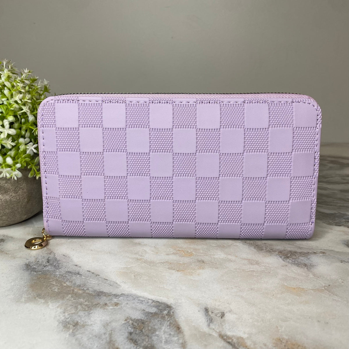 Wallet - Faux Leather - Checkered