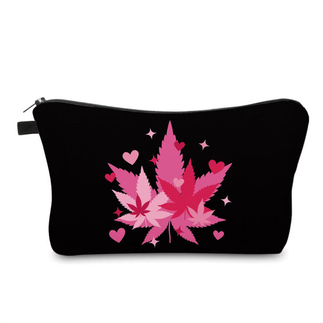 Pouch - Weed Leaves Pink