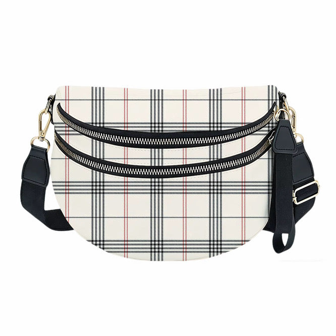 The Roni Nylon Crossbody - Plaid Stripe