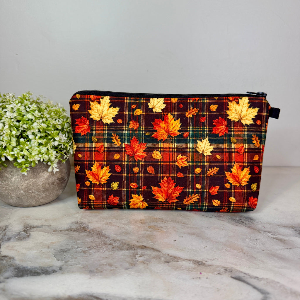 Pouch - Halloween Fall - Plaid Leaves