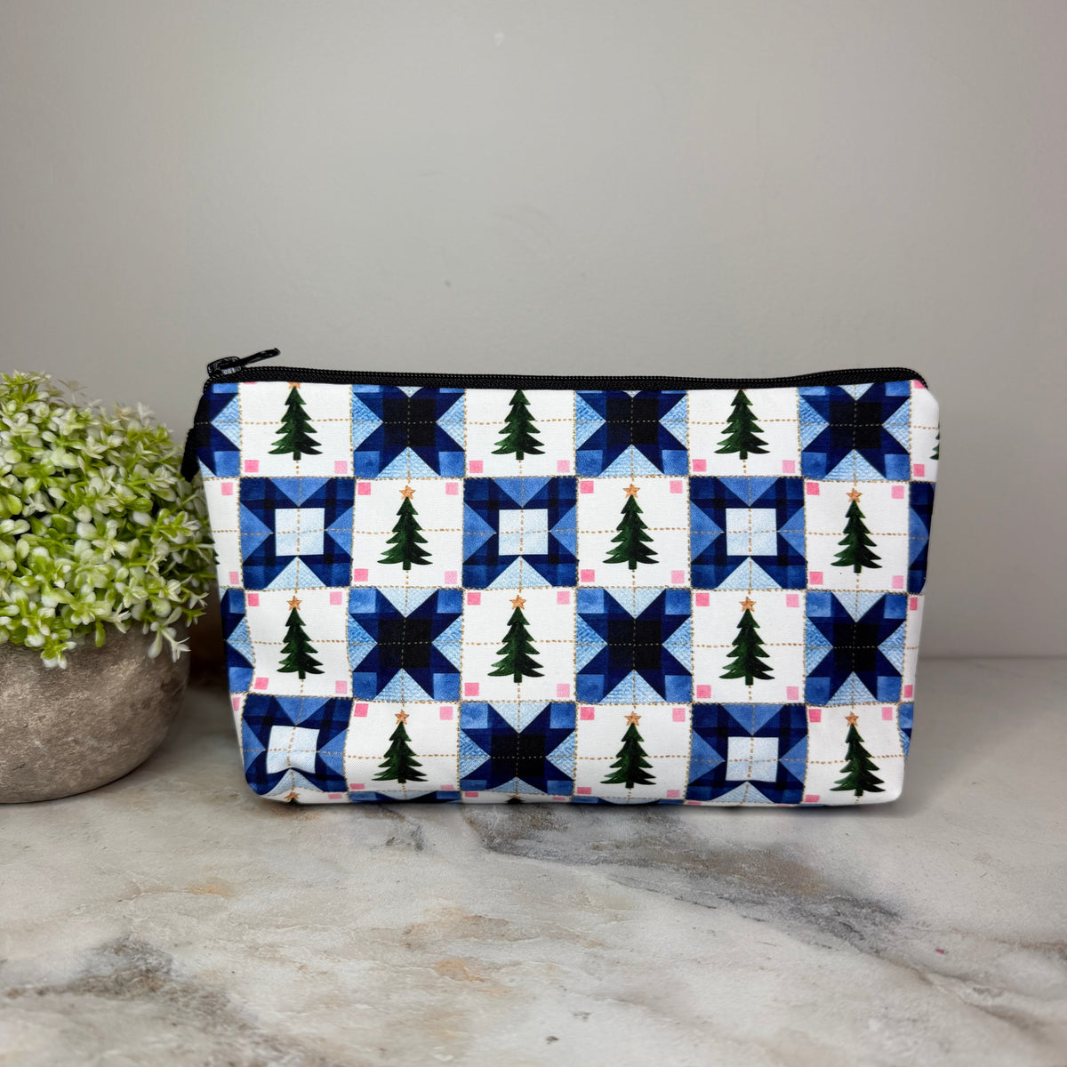 Pouch - Christmas Quilted Trees