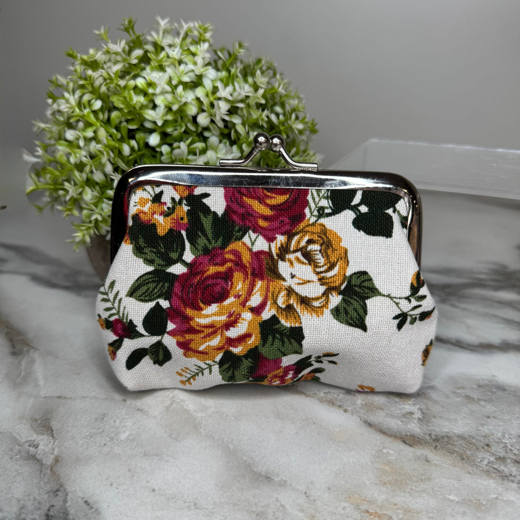 Clamshell Coin Purse Wallet (Medium) - Floral